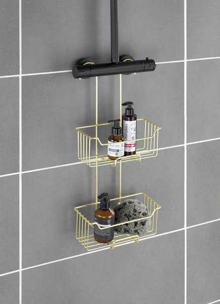 Duschablage Milo - Edelstahl / Polyethylen - Gold - Höhe: 55 cm