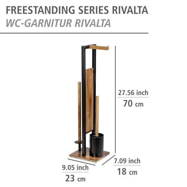 WC-Garnitur Rivalta - Stahl / Akazie - Braun / Schwarz
