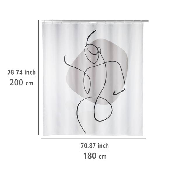 Duschvorhang Ladyline - Polyester - Weiß / Schwarz