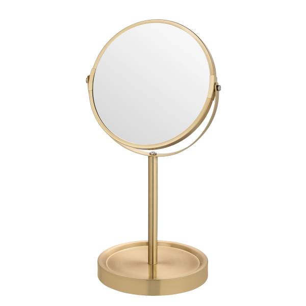 Kosmetikspiegel Alata - Stahl / Spiegelglas - Gold
