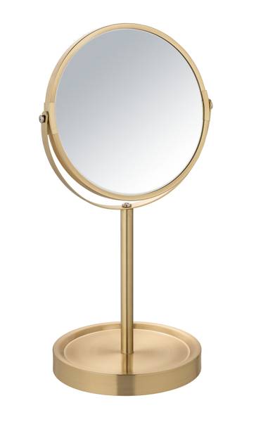 Kosmetikspiegel Alata - Stahl / Spiegelglas - Gold