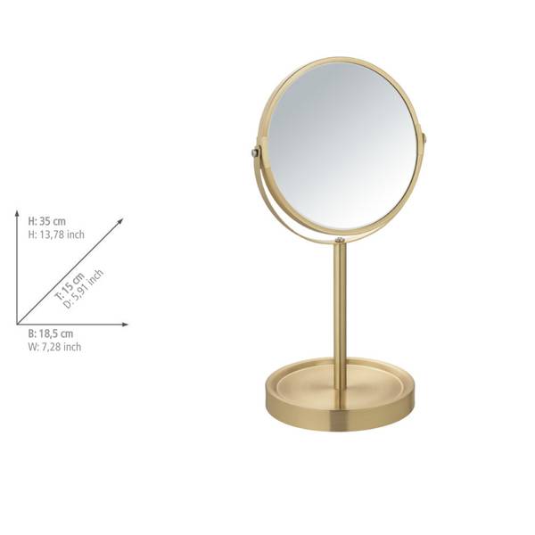 Kosmetikspiegel Alata - Stahl / Spiegelglas - Gold