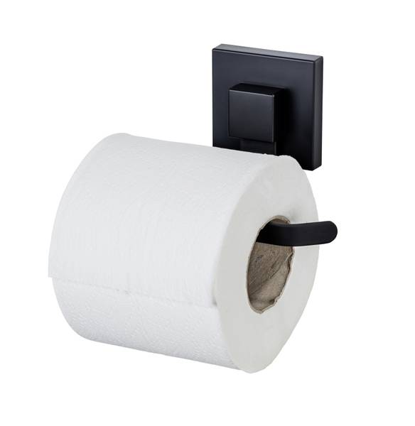 Toilettenpapierhalter Quadro - Edelstahl / ABS - Schwarz
