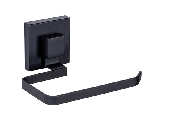 Toilettenpapierhalter Quadro - Edelstahl / ABS - Schwarz