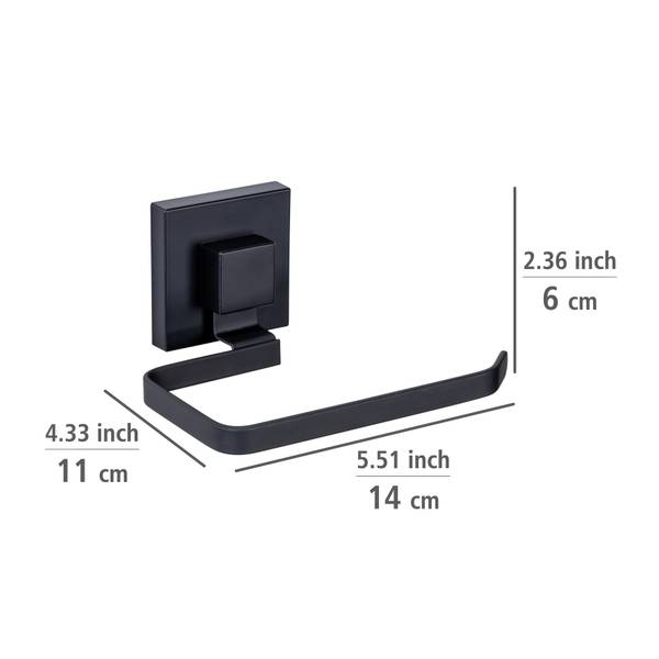 Toilettenpapierhalter Quadro - Edelstahl / ABS - Schwarz