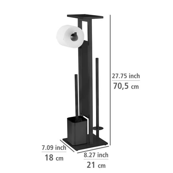 WC-Garnitur Debar - Edelstahl / Sicherheitsglas - Schwarz