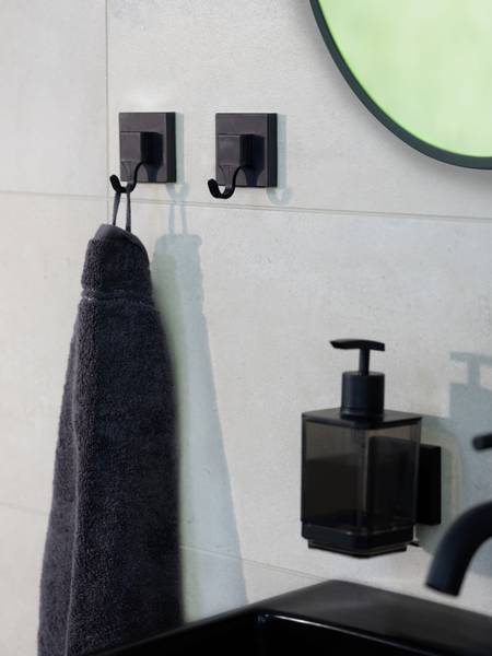 Wandhaken Quadro 2er-Set - ABS - Schwarz