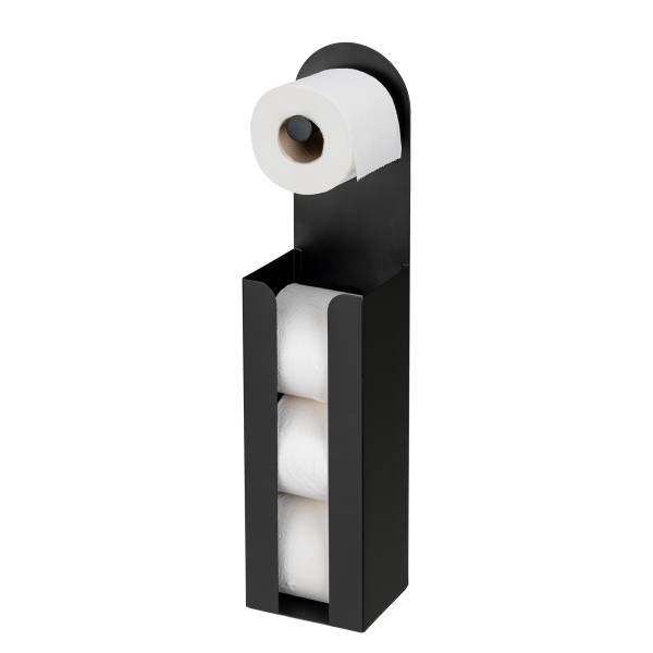 Toilettenpapierhalter Agira - Stahl - Schwarz