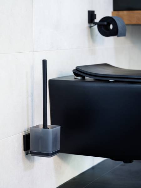 WC-Garnitur Quadro - Edelstahl / ABS - Schwarz