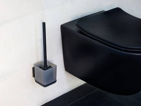 WC-Garnitur Quadro - Edelstahl / ABS - Schwarz