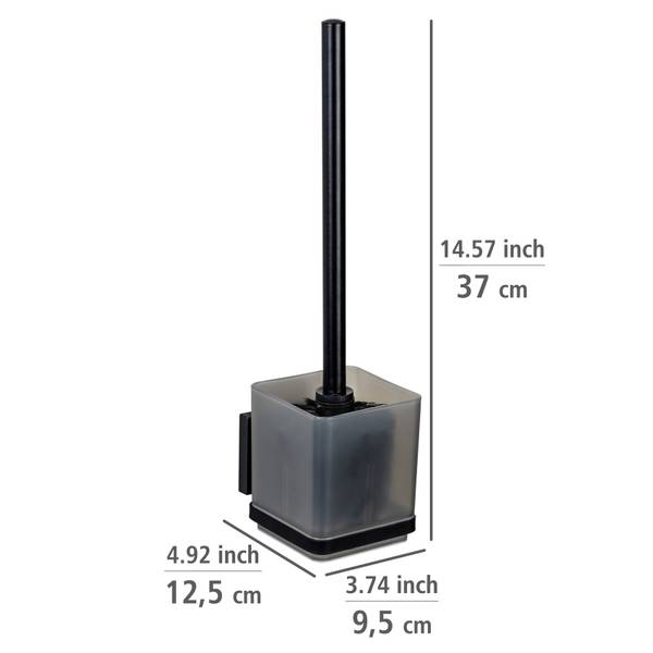 WC-Garnitur Quadro - Edelstahl / ABS - Schwarz