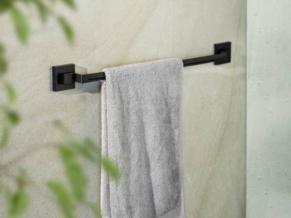 Handtuchhalter Quadro - Edelstahl / ABS - Schwarz