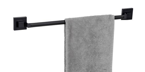Handtuchhalter Quadro - Edelstahl / ABS - Schwarz