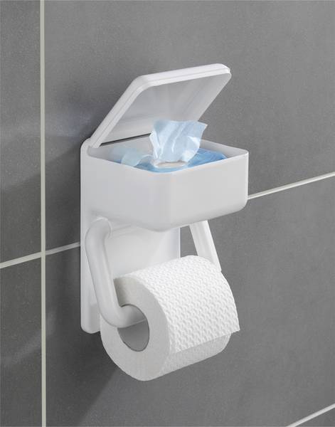 Toilettenpapierhalter Maximex 2in1 - PVC - Weiß