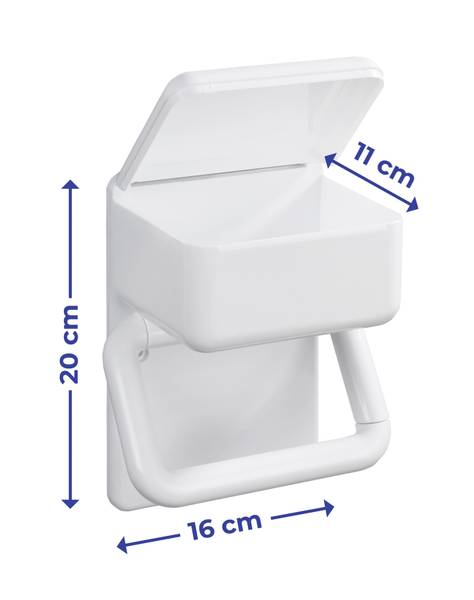 Toilettenpapierhalter Maximex 2in1 - PVC - Weiß