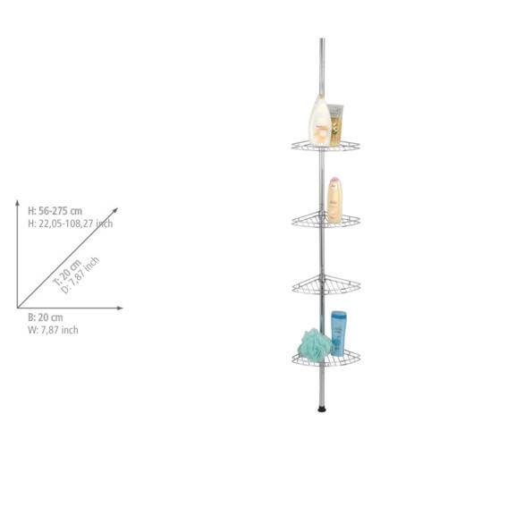 Teleskop-Duscheckregal Banky - Edelstahl - Silber