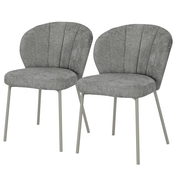 Polsterstuhl FIOLAA 2er-Set - Grau