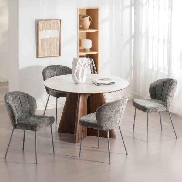 Polsterstuhl FIOLAA 2er-Set - Grau
