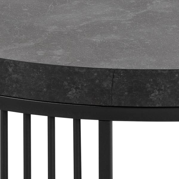 Couchtisch Mephisto rund - Marmor Schwarz Dekor / Schwarz