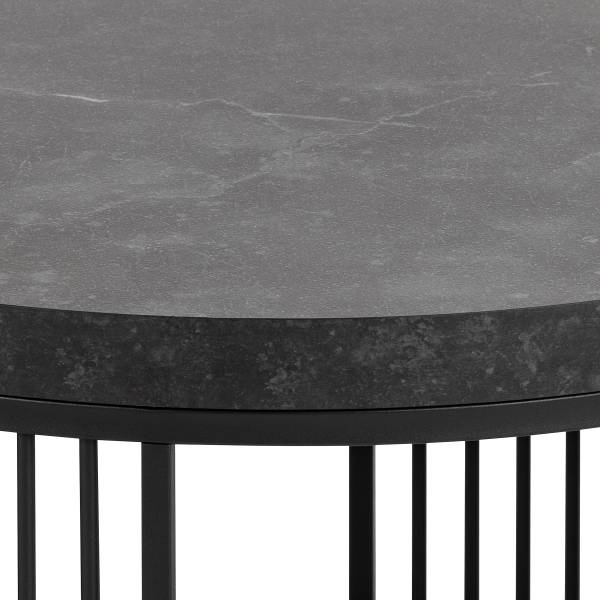 Couchtisch Mephisto rund - Marmor Schwarz Dekor / Schwarz