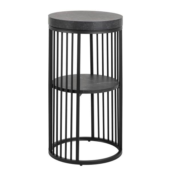 Beistelltisch Mephisto rund - Marmor Schwarz Dekor / Schwarz