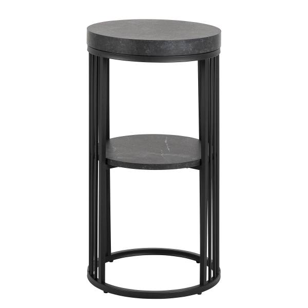 Beistelltisch Mephisto rund - Marmor Schwarz Dekor / Schwarz