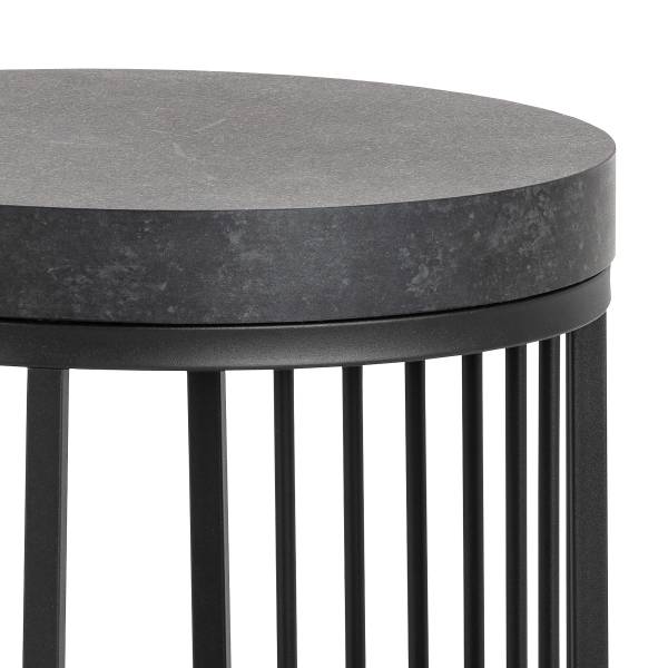 Beistelltisch Mephisto rund - Marmor Schwarz Dekor / Schwarz