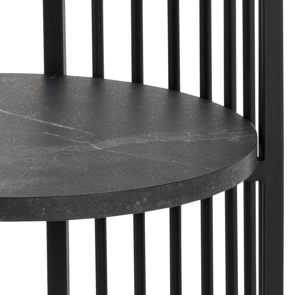 Beistelltisch Mephisto rund - Marmor Schwarz Dekor / Schwarz