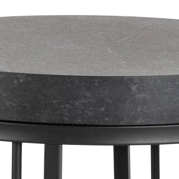 Beistelltisch Mephisto rund - Marmor Schwarz Dekor / Schwarz
