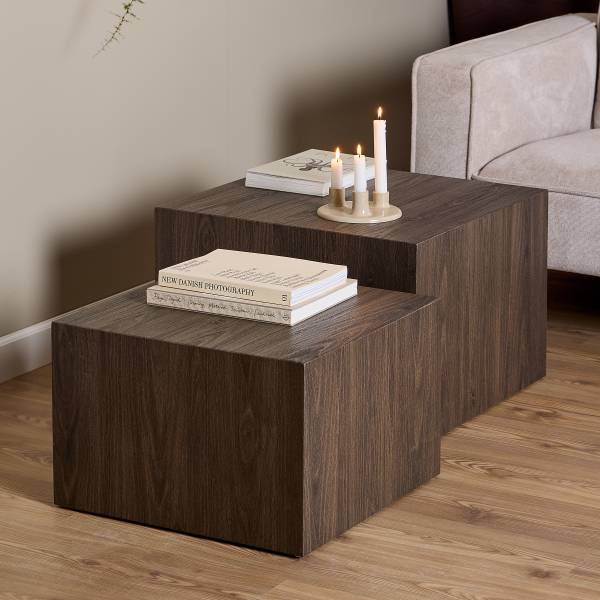 Couchtisch Sukatari 2er-Set - Eiche Dunkel Dekor