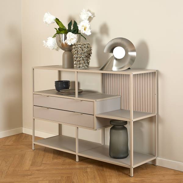 Regal Coogee mit Schubladen - 114 cm - Sandgrau