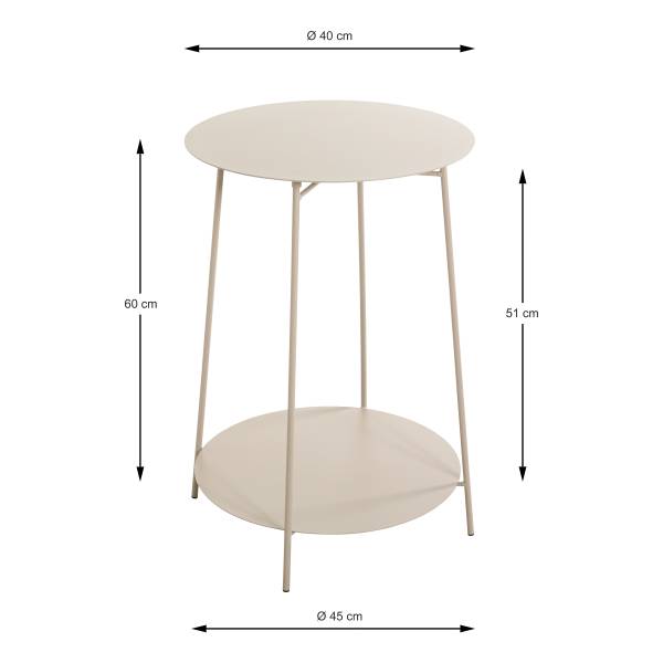 Beistelltisch Buneya - Höhe 60 cm - Kaschmir