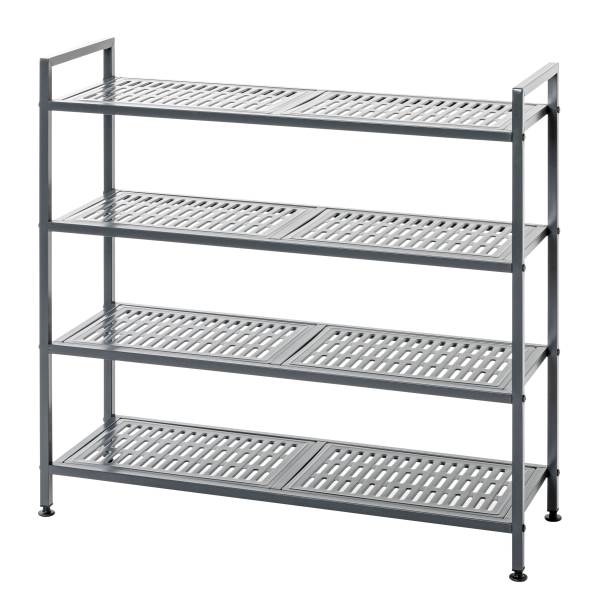 Schuhregal Pharam - Stahl - Schwarz - Höhe: 72 cm
