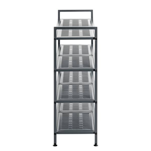 Schuhregal Pharam - Stahl - Schwarz - Höhe: 72 cm