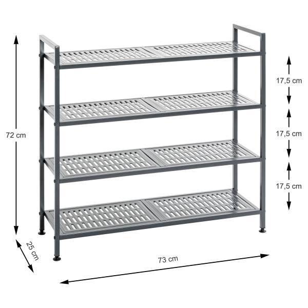 Schuhregal Pharam - Stahl - Schwarz - Höhe: 72 cm