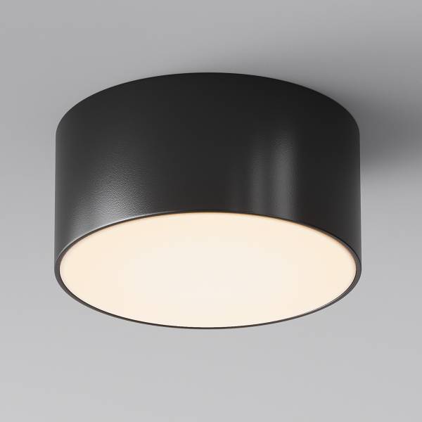 LED-Deckenleuchte Zon - Acrylglas / Aluminium - 1-flammig - Schwarz - Durchmesser: 12 cm