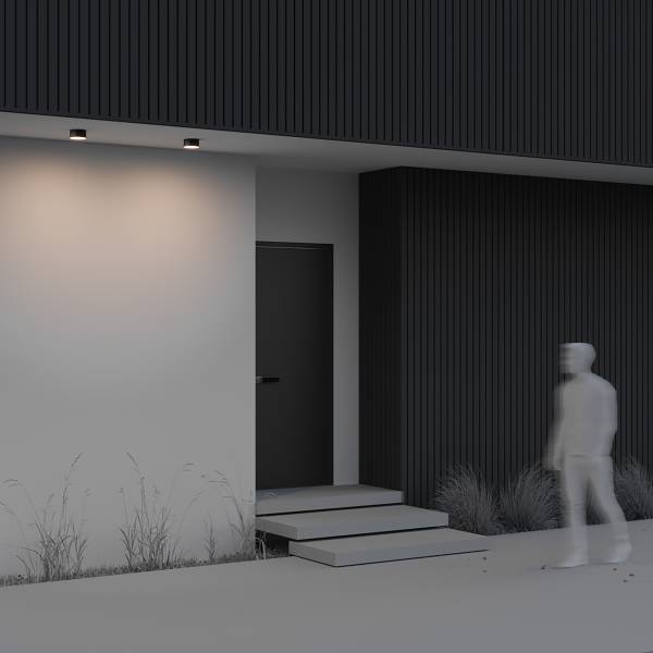 LED-Deckenleuchte Zon - Acrylglas / Aluminium - 1-flammig - Schwarz - Durchmesser: 12 cm