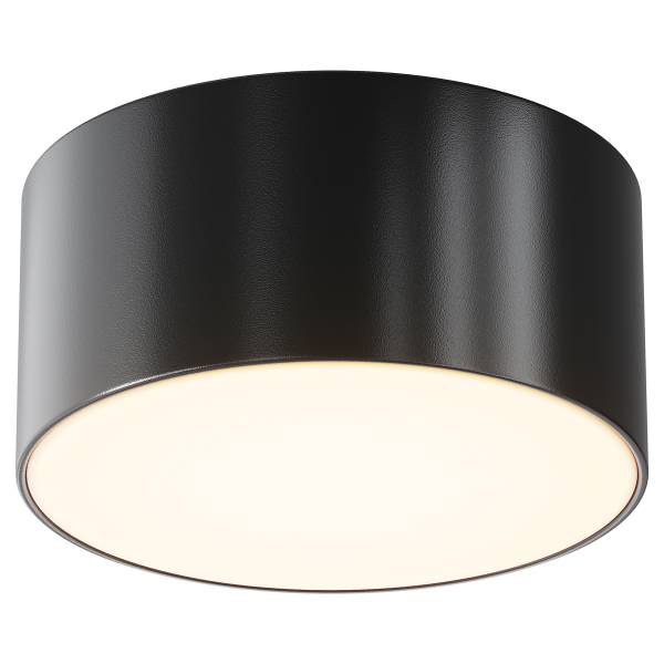 LED-Deckenleuchte Zon - Acrylglas / Aluminium - 1-flammig - Schwarz - Durchmesser: 12 cm