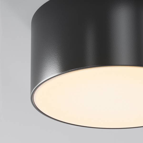 LED-Deckenleuchte Zon - Acrylglas / Aluminium - 1-flammig - Schwarz - Durchmesser: 12 cm