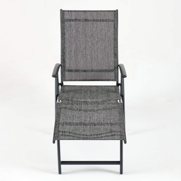 Gartenliege Lindy 2er-Set - Aluminium / Textilene - Grau
