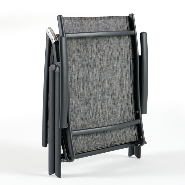 Gartenliege Lindy 2er-Set - Aluminium / Textilene - Grau