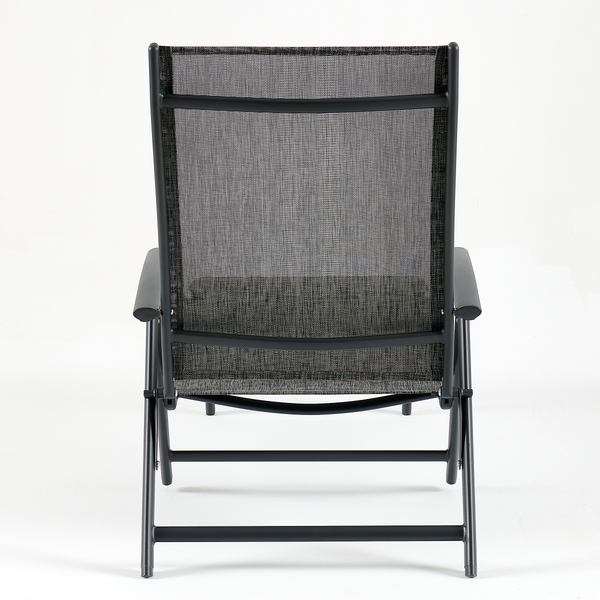 Gartenliege Lindy 2er-Set - Aluminium / Textilene - Grau