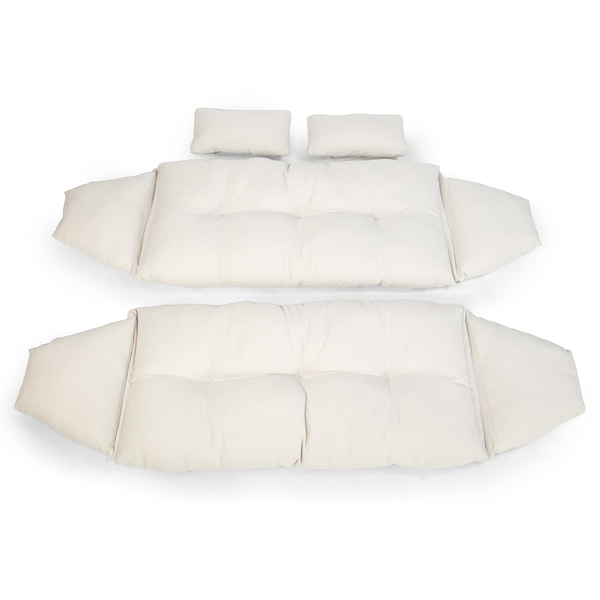 XXL-Gartensessel Vite - Polyrattan / Webstoff - Beige