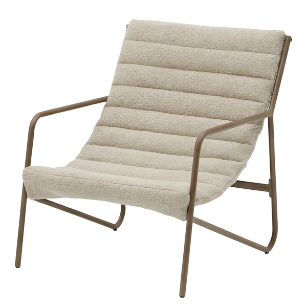 Balkonset Wink 3-teilig - Stahl / Bouclé - Beige