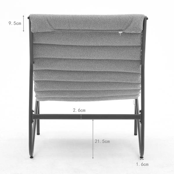 Balkonset Wink 3-teilig - Stahl / Bouclé - Anthrazit