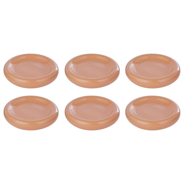 Untertasse CHUNKY 6er-Set - Steinzeug - Hellorange - Orange
