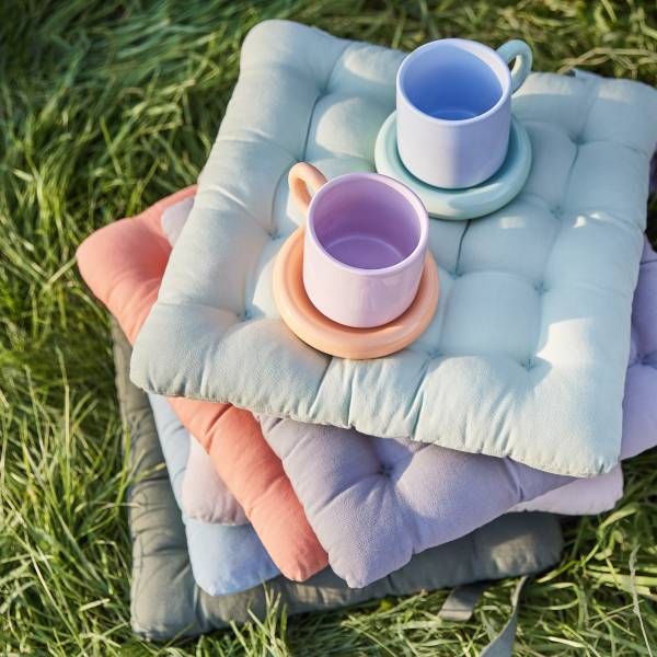 Untertasse CHUNKY 6er-Set - Steinzeug - Hellorange - Orange