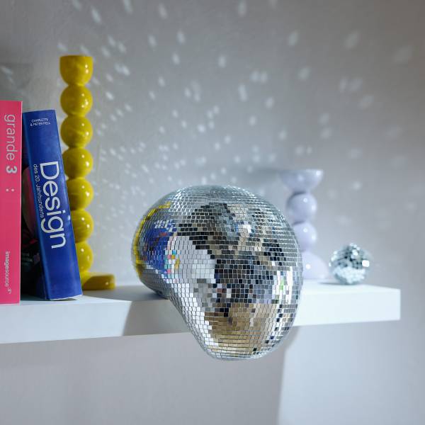 Deko-Kugel DISCO Melting - Glas/Kunststoff - Silber
