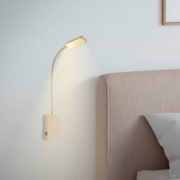 LED Wandleseleuchte Cielo - Polypropylen - Beige
