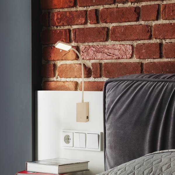 LED Wandleseleuchte Cielo - Polypropylen - Beige